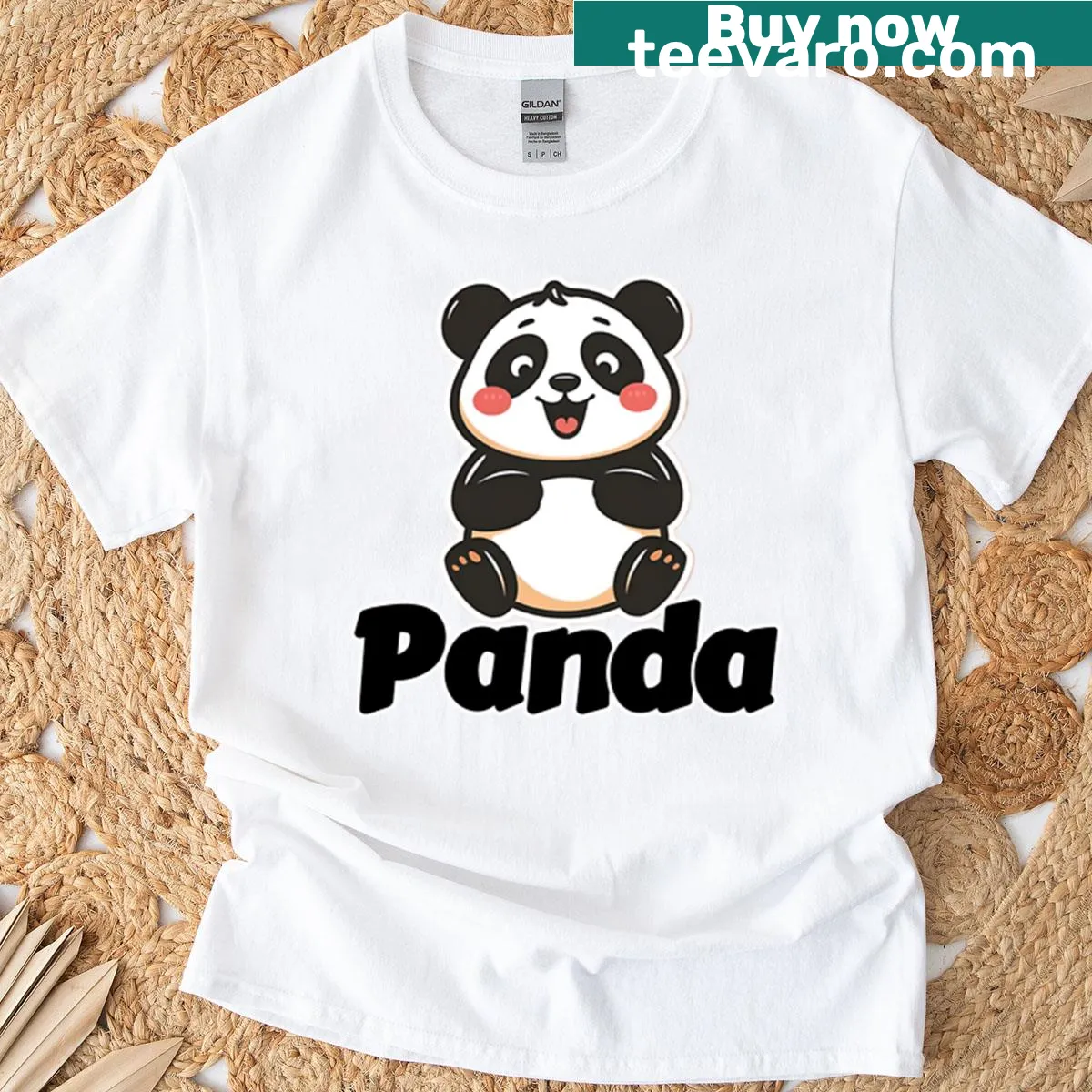 Illustration of cute pandas on a t-shirt — on a men's t-shirt