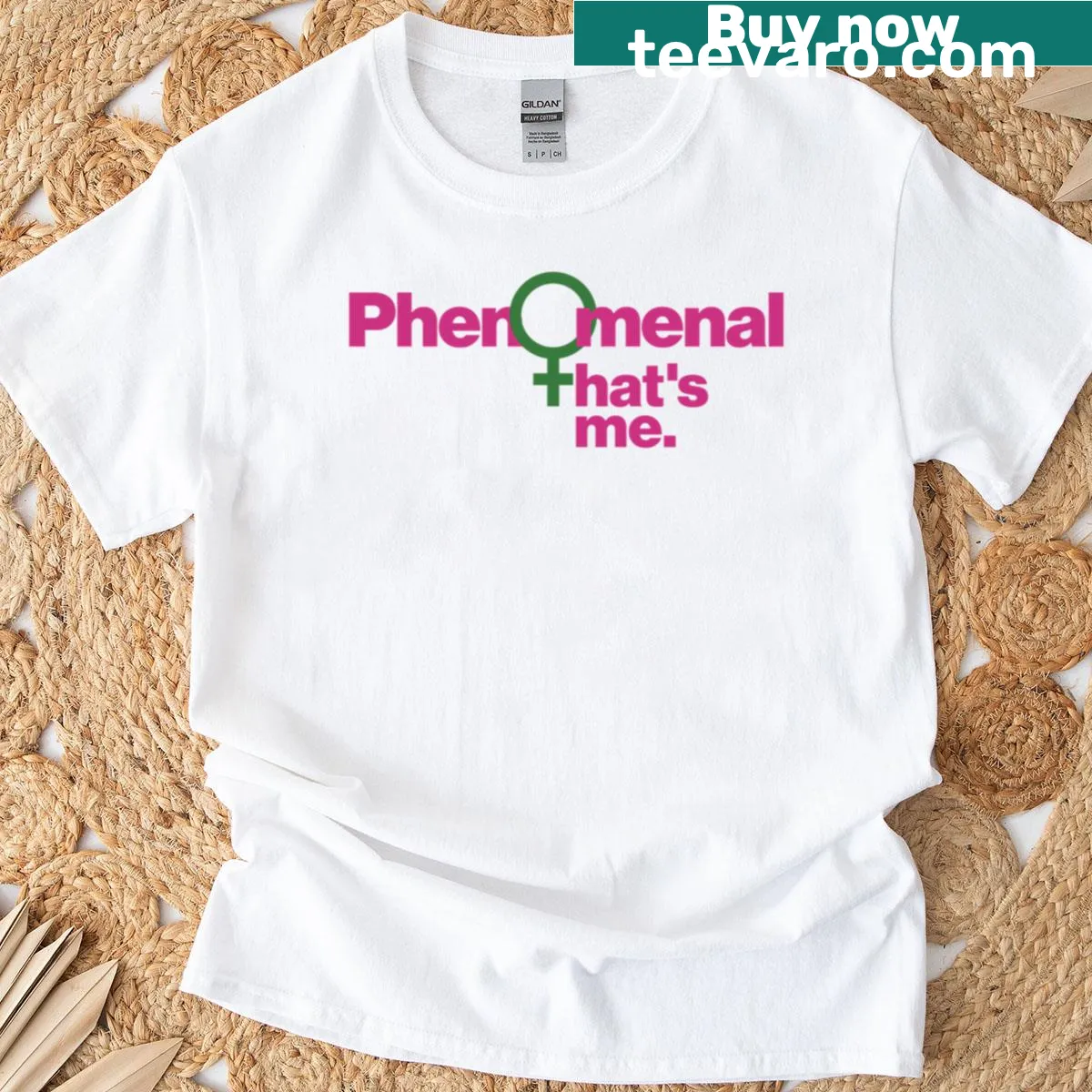 Phenomenal Woman graphic on a t-shirt — on a men's t-shirt