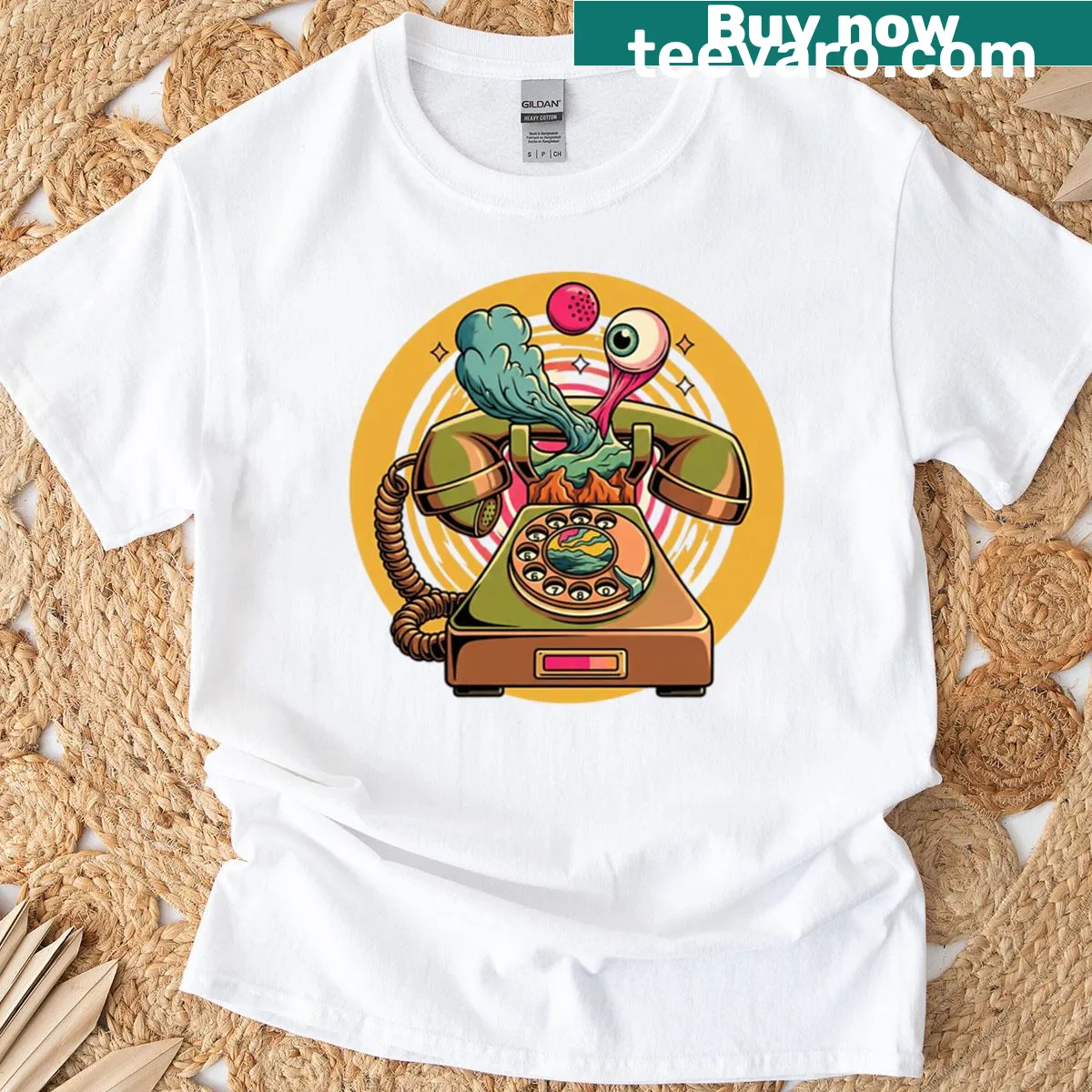 Intricate psychedelic graphic t-shirt with creative design — on a men's t-shirt