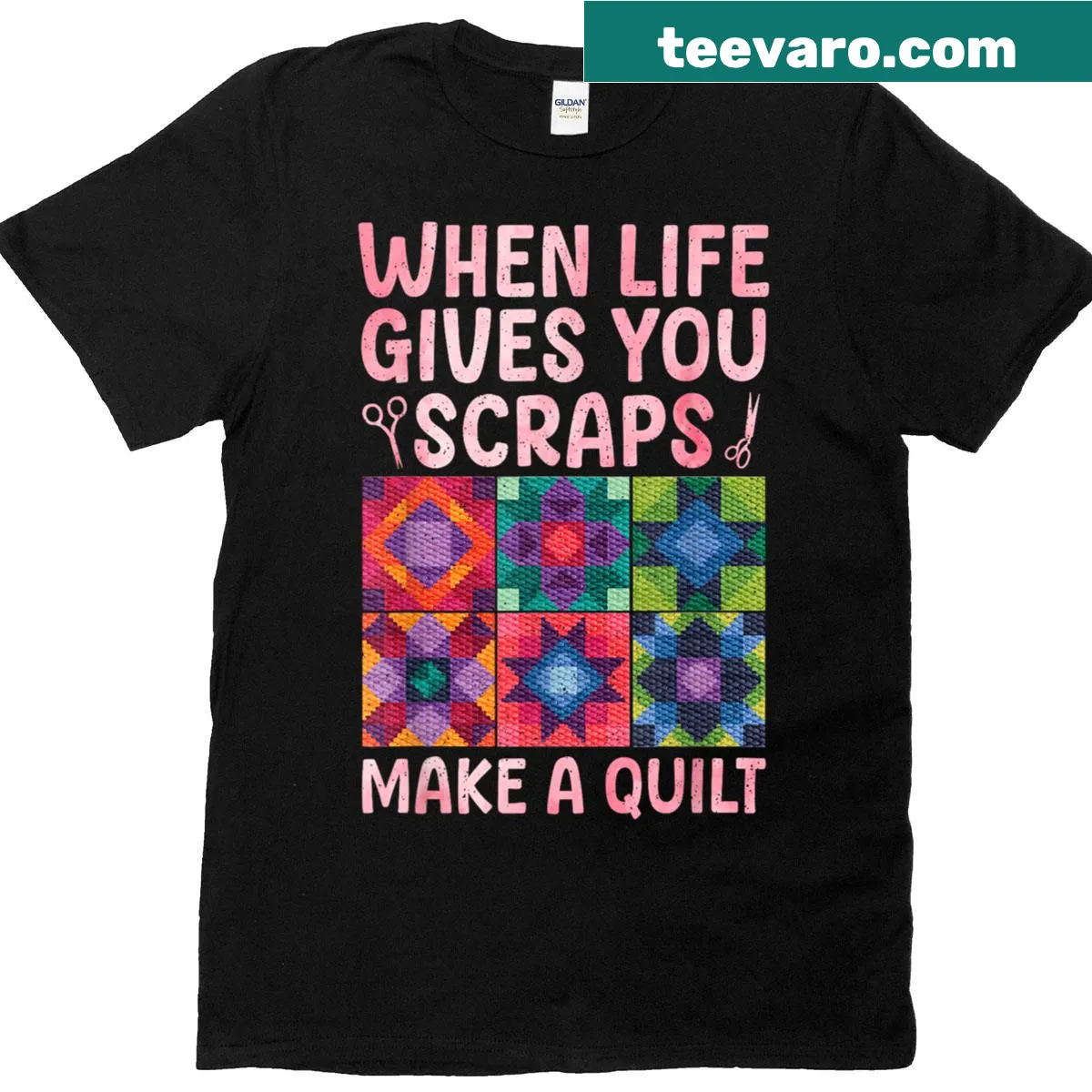 T-shirt featuring intricate quilting design for quilting enthusiasts — on a men's t-shirt