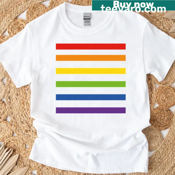 Rainbow flag design on pride-themed T-shirt