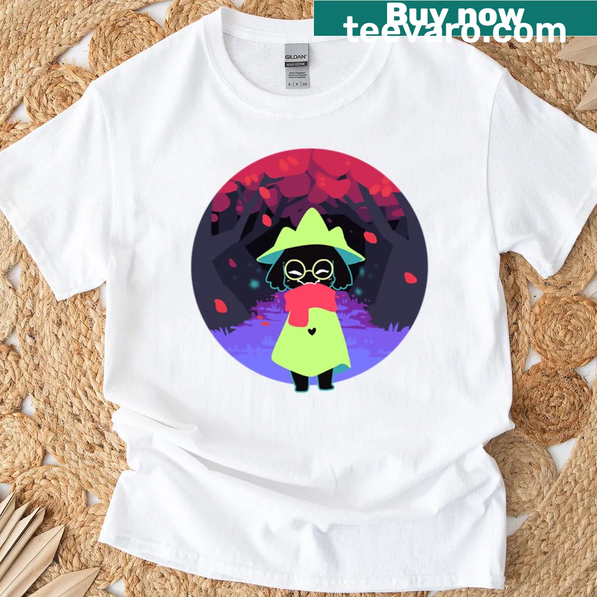 Charming illustration of Ralsei character on a t-shirt — on a men's t-shirt