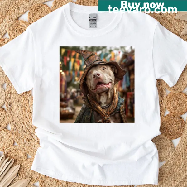 Renaissance-style pitbulls in costumes t-shirt design