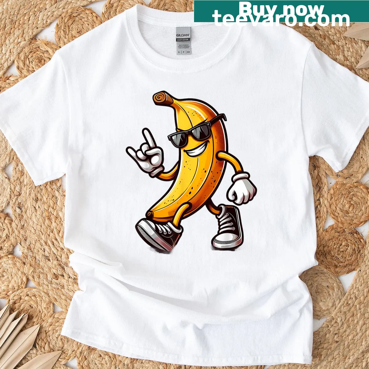 Funny banana pun cartoon t-shirt design — on a men's t-shirt