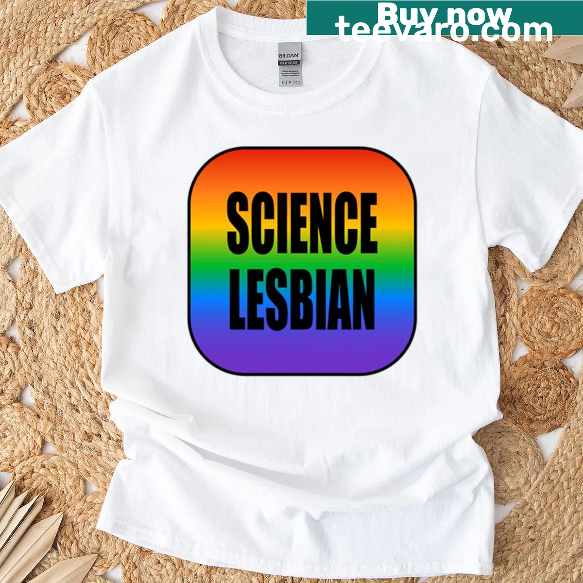 Empowering T-shirt reading 'Science Lesbian' — on a men's t-shirt