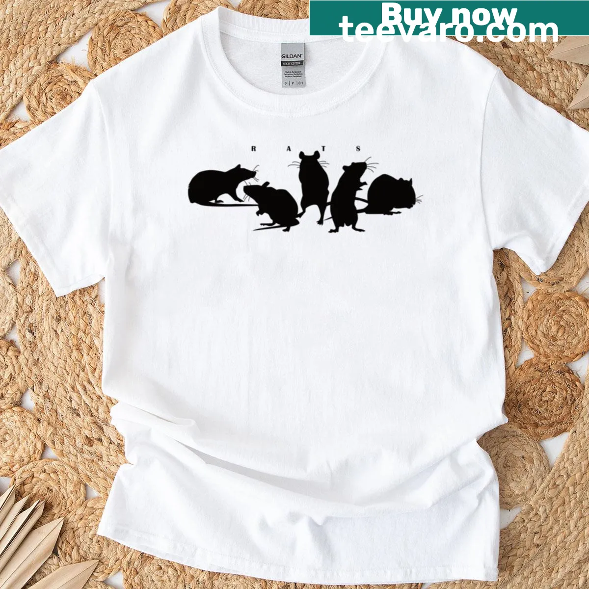 Shadowy rat graphic design on t-shirt — on a men's t-shirt
