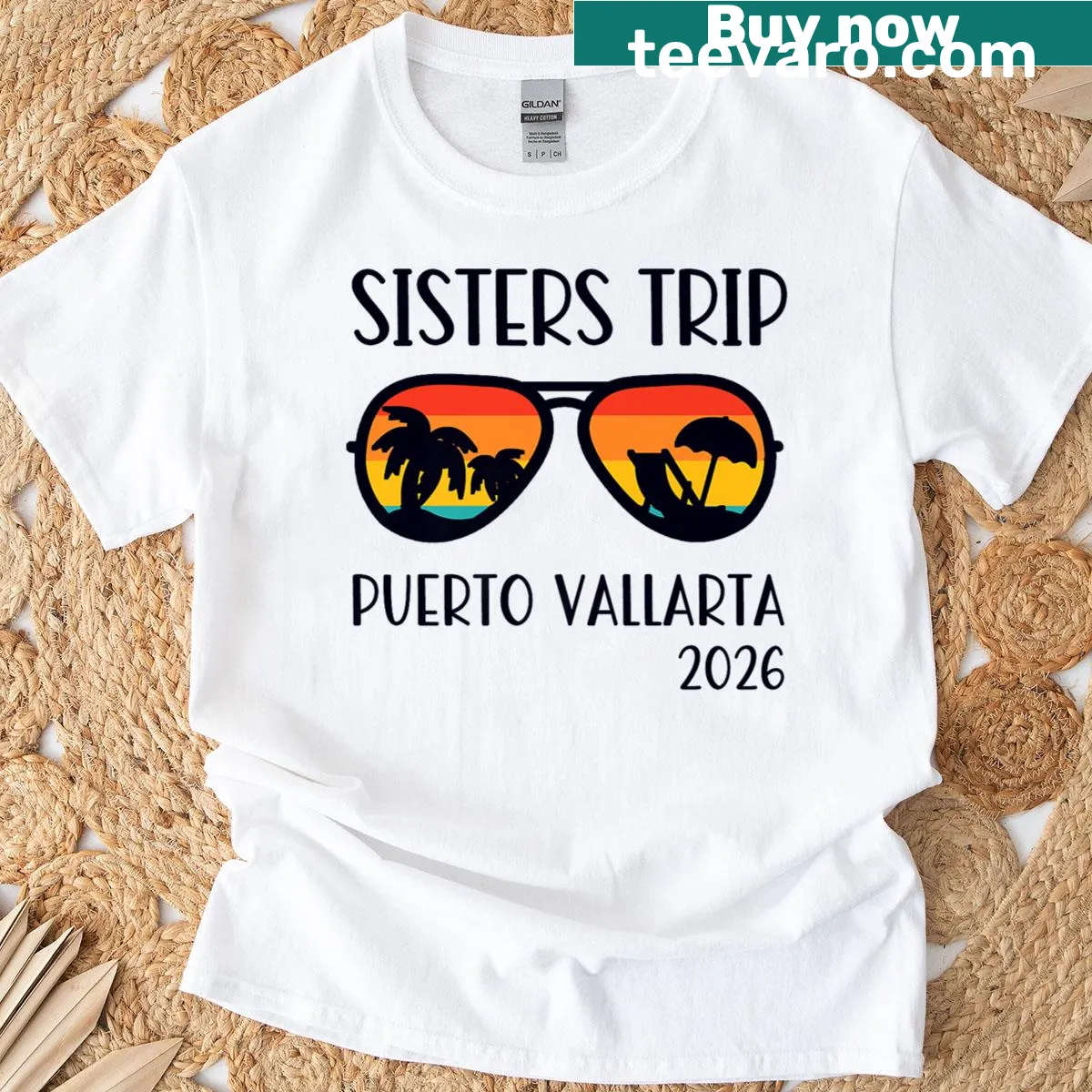 Graphic of Puerto Vallarta design for sisters trip on t-shirt — on a men's t-shirt