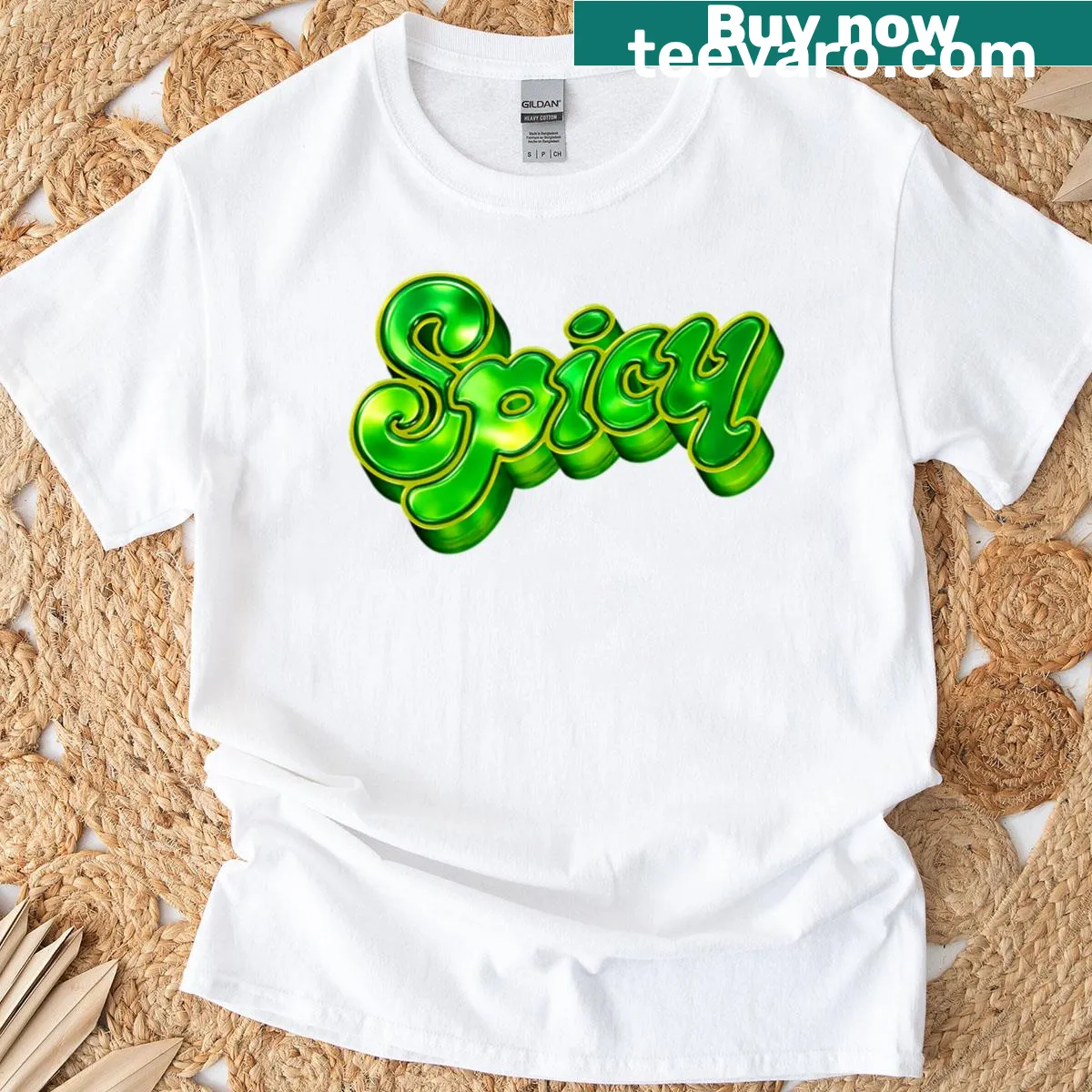 Y2K hip hop aesthetic t-shirt with playful typography — on a men's t-shirt