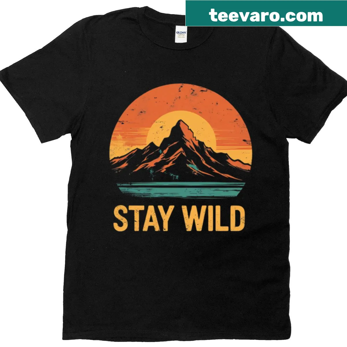 Inspirational 'Stay Wild' graphic T-shirt — on a men's t-shirt
