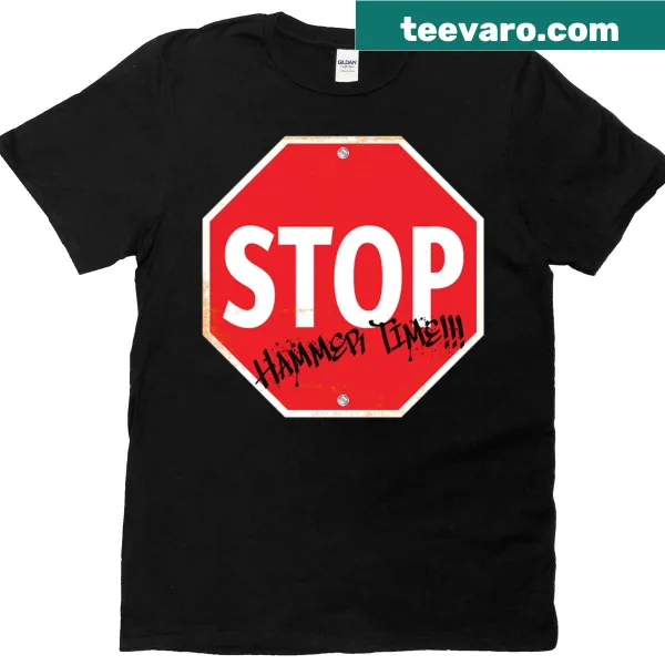 Playful t-shirt with the phrase 'Stop Hammer Time' in bold text