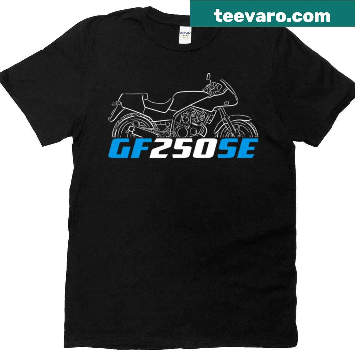 Illustration of Suzuki Gf250se motorcycle on T-shirt — on a men's t-shirt