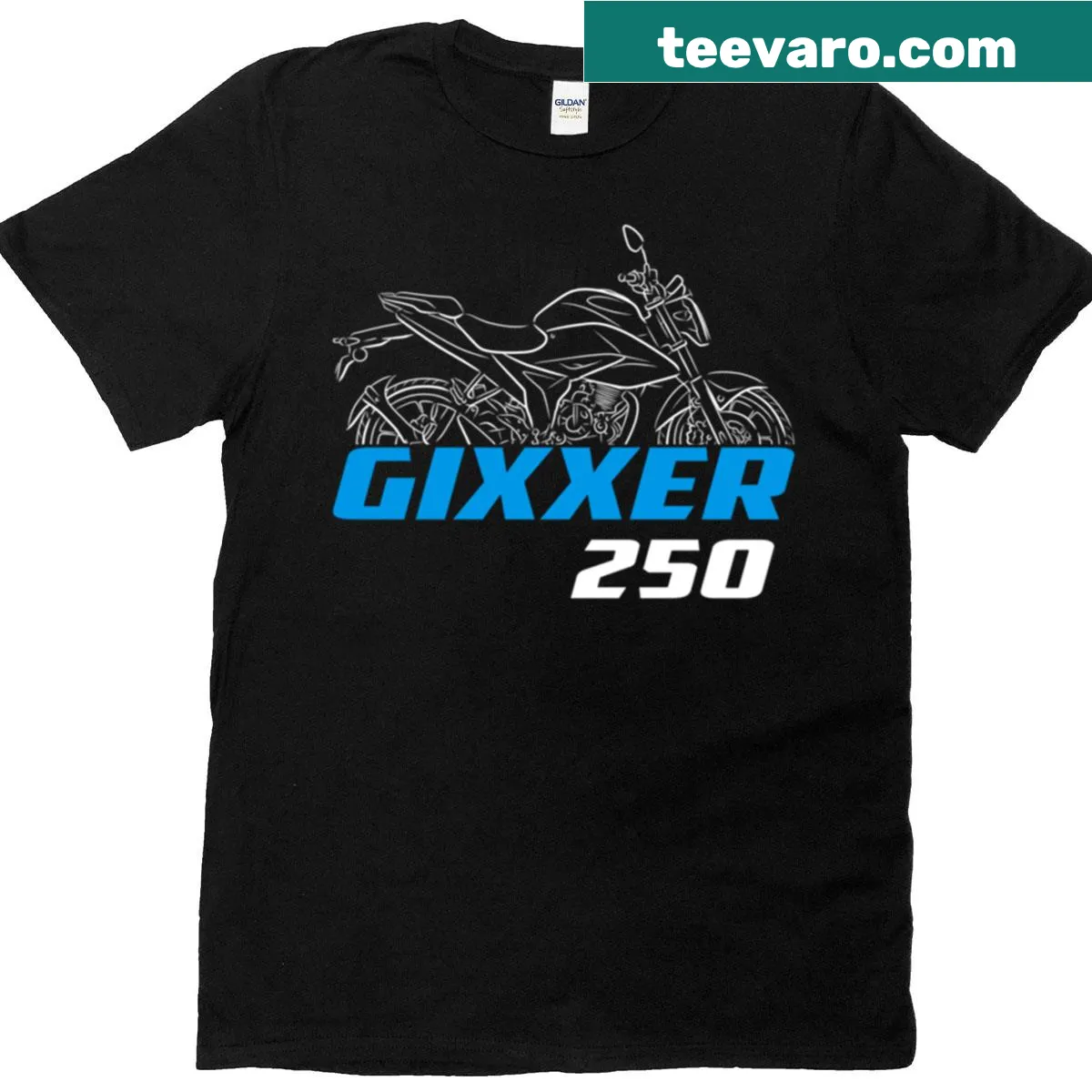 Illustration of Suzuki Gixxer 250 motorcycle on T-shirt — on a men's t-shirt