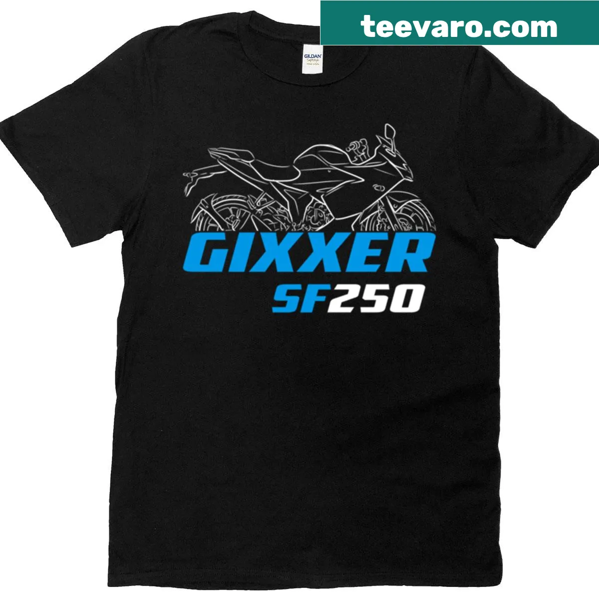 Illustration of Suzuki Gixxer Sf250 motorcycle on T-shirt — on a men's t-shirt