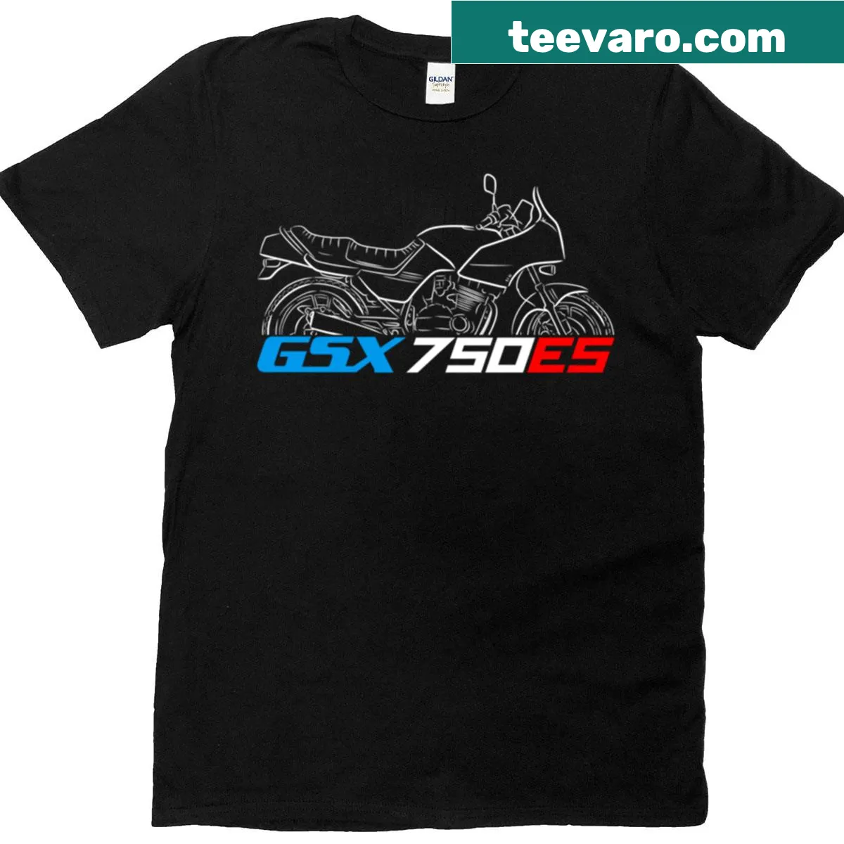 Illustration of Suzuki Gsx 750es motorcycle on T-shirt — on a men's t-shirt