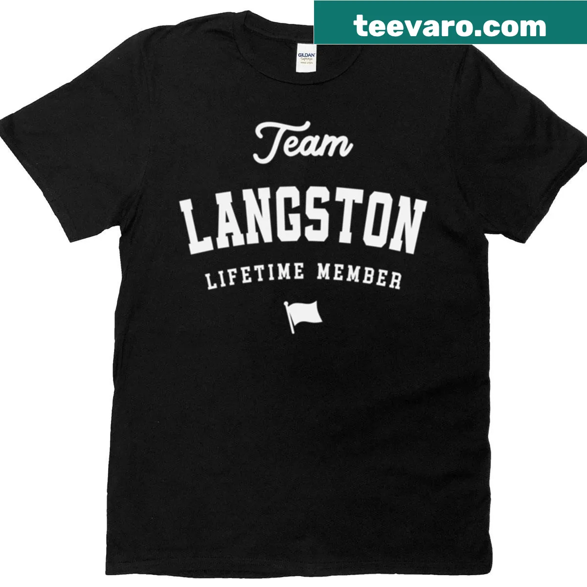 Funny Team Langston T-shirt with 'Lifetime Member' text — on a men's t-shirt