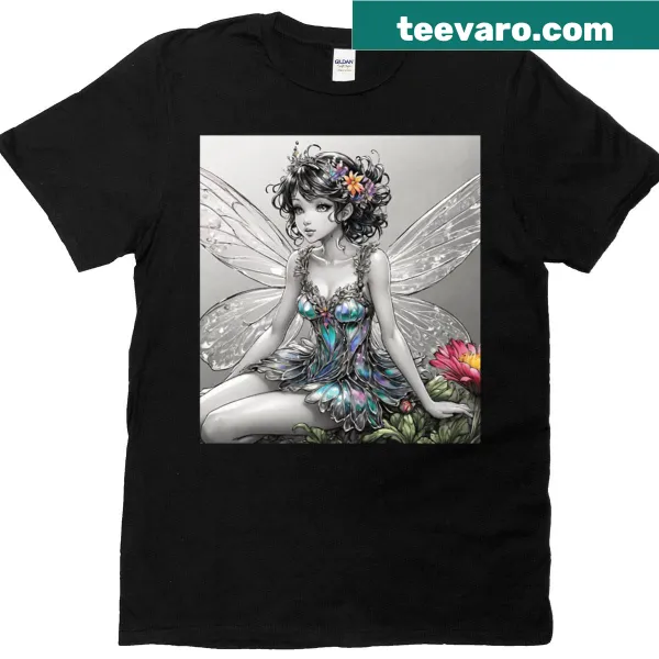 Whimsical glass fairy illustration t-shirt