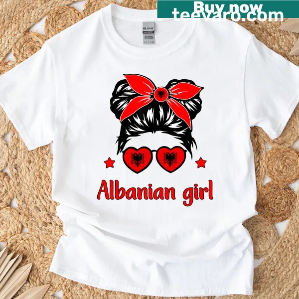 Toddler t-shirt featuring a playful Albanian flag design
