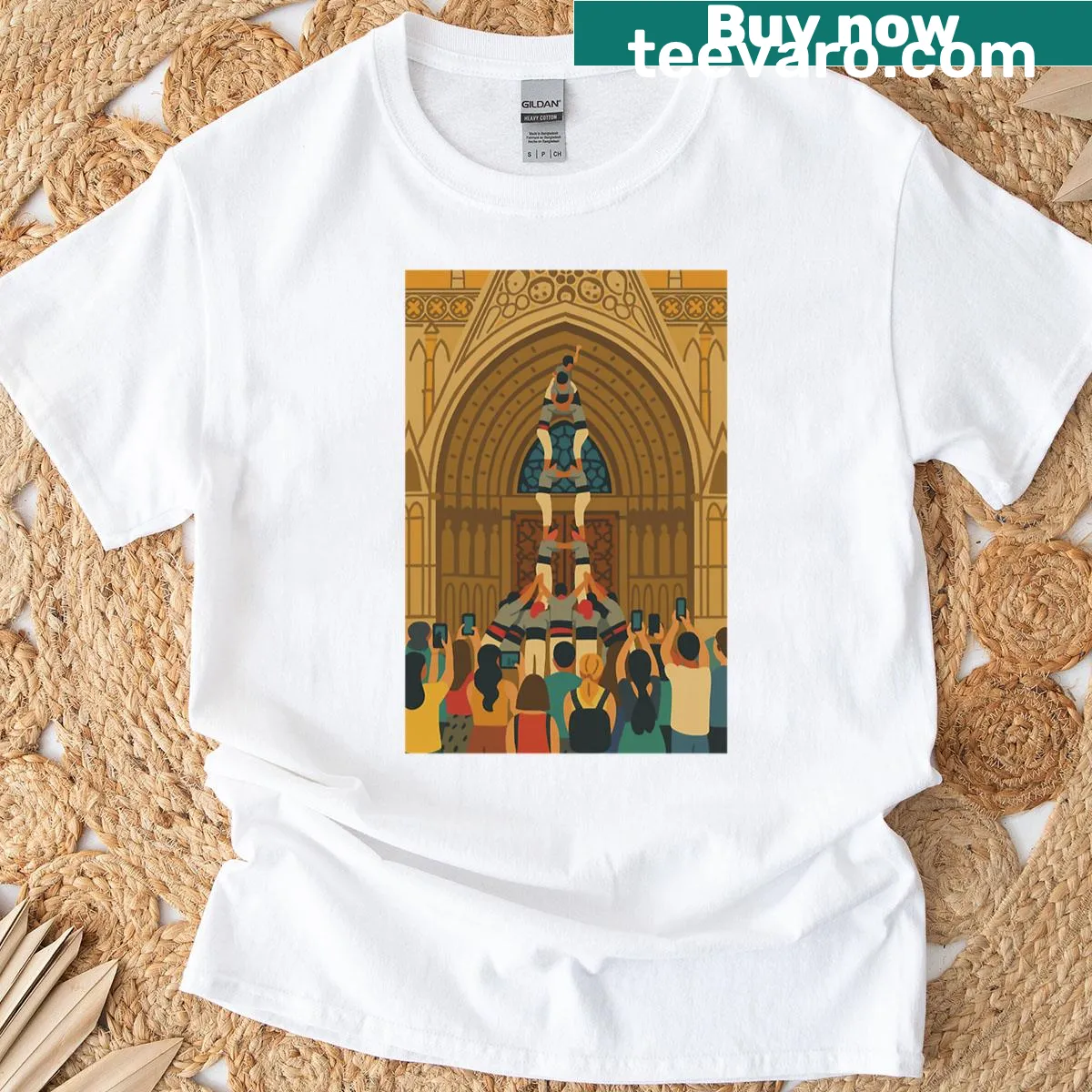 T-shirt celebrating Spanish traditions with meaningful text design — on a men's t-shirt
