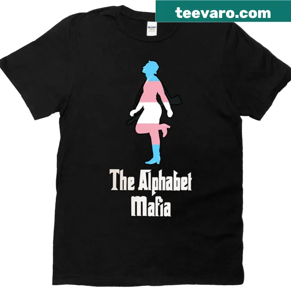 Trans Pride Flag T-shirt with alphabet mafia character design