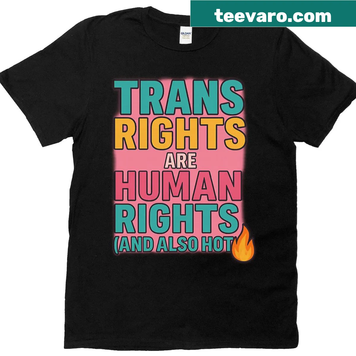 Bold text trans rights t-shirt for pride — on a men's t-shirt