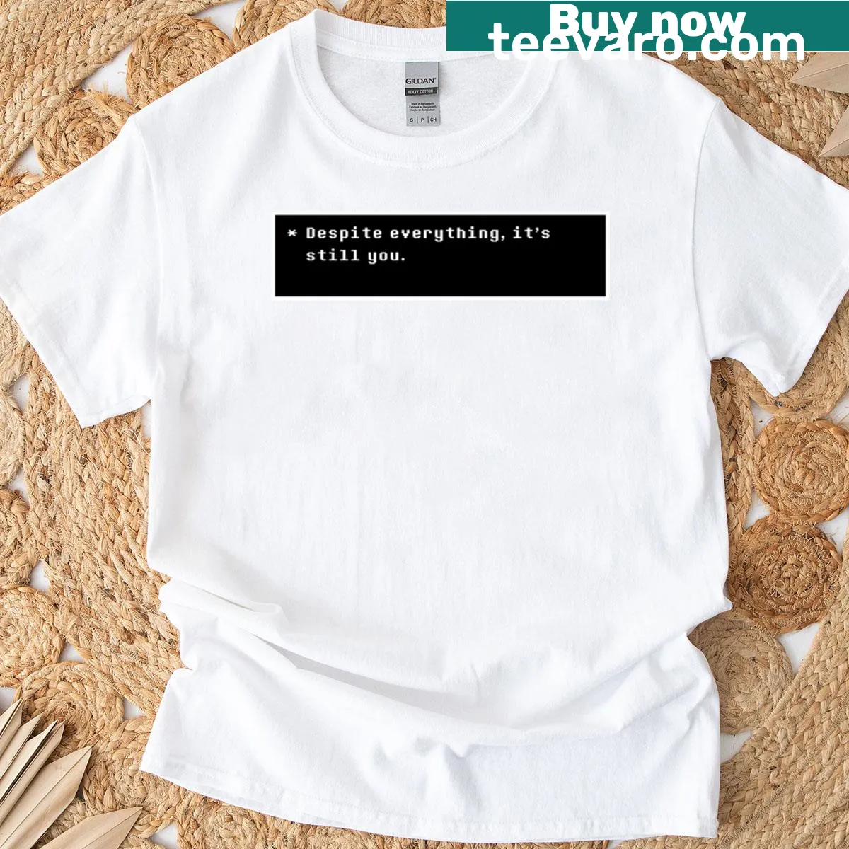 Undertale t-shirt featuring the quote 'Despite Everything, It’s Still You.' — on a men's t-shirt