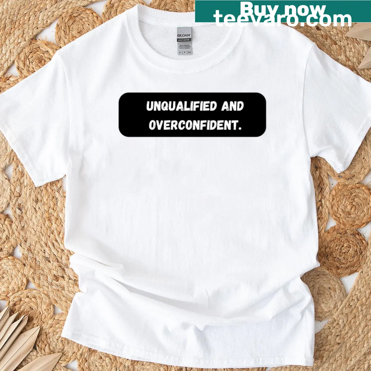 Funny typography T-shirt with a bold sarcastic quote design — on a men's t-shirt