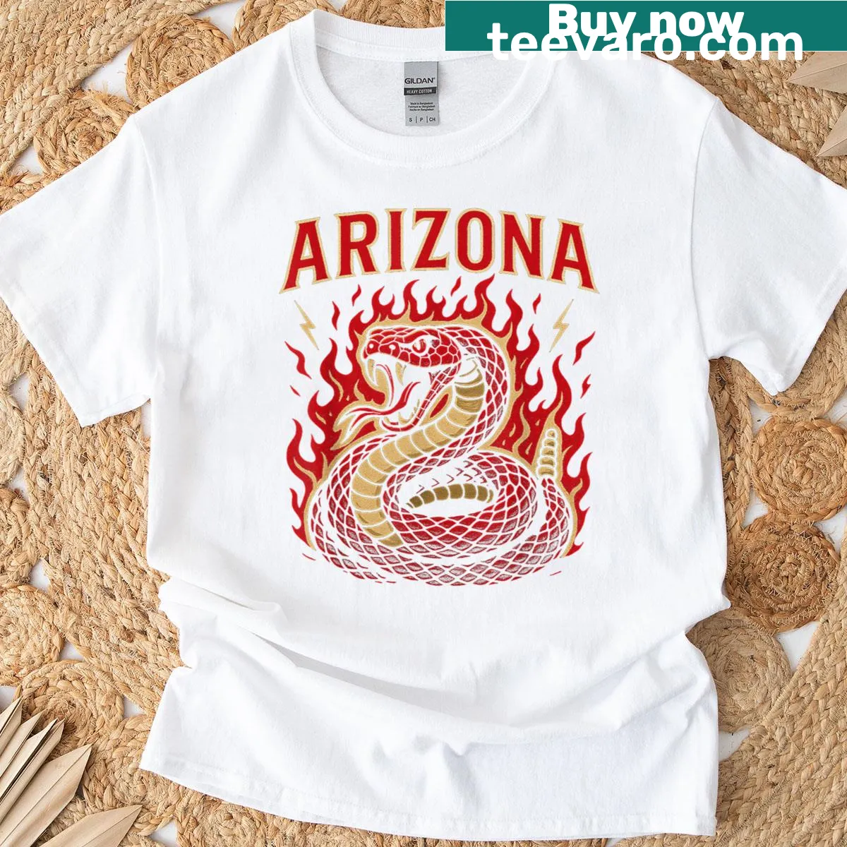 Vintage distressed T-shirt featuring a diamondback animal design — on a men's t-shirt