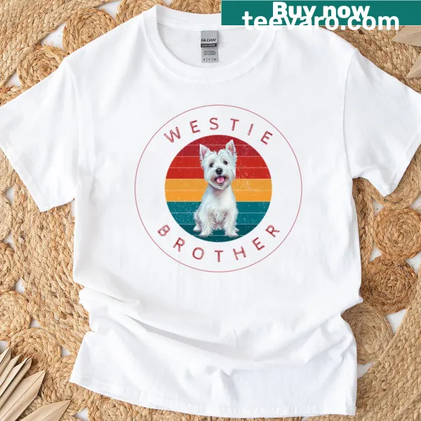 Illustrated T-shirt featuring a Westie dog