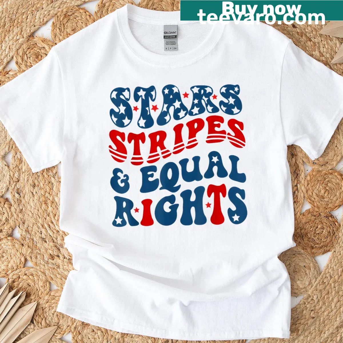 Typographic T-shirt promoting women's rights with empowering message — on a men's t-shirt