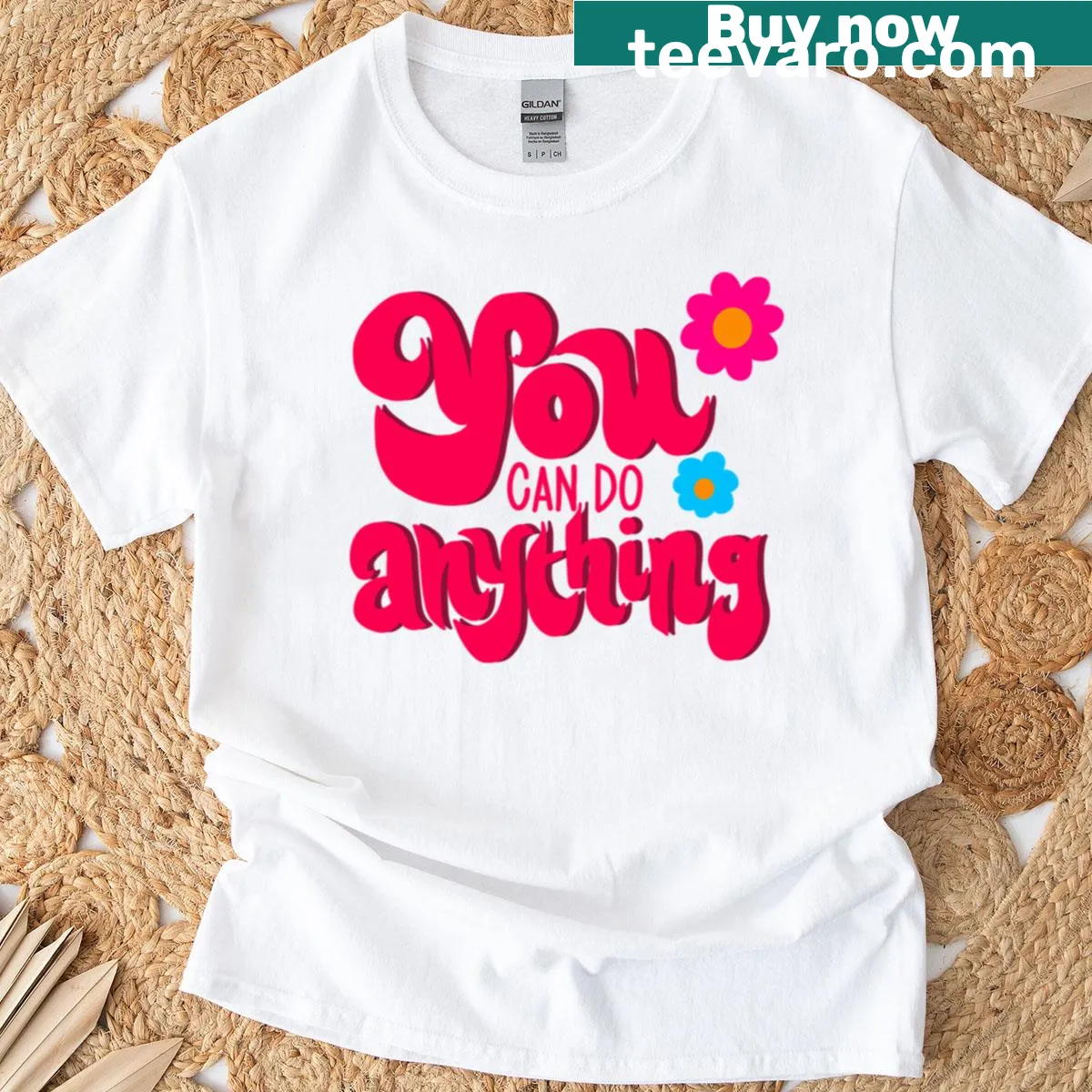 Inspirational You Can Do Anything T-shirt with bold typography — on a men's t-shirt