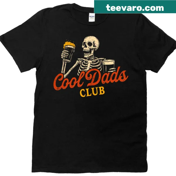 Illustrated skeleton t-shirt with a funny 'Dad of a Few Kids' theme