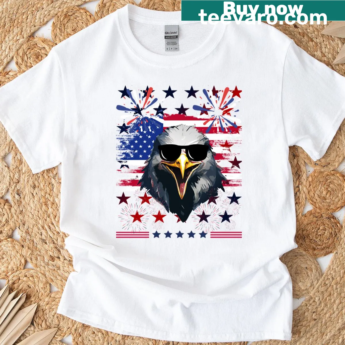Classic t-shirt featuring typography for 4th of July — on a men's t-shirt