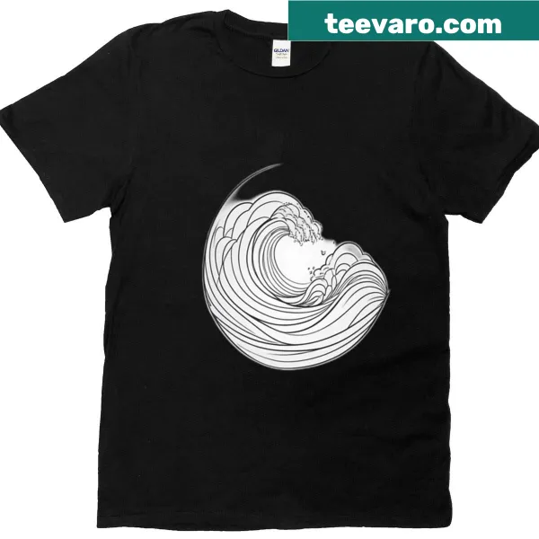 Abstract wave symbol design on a t-shirt