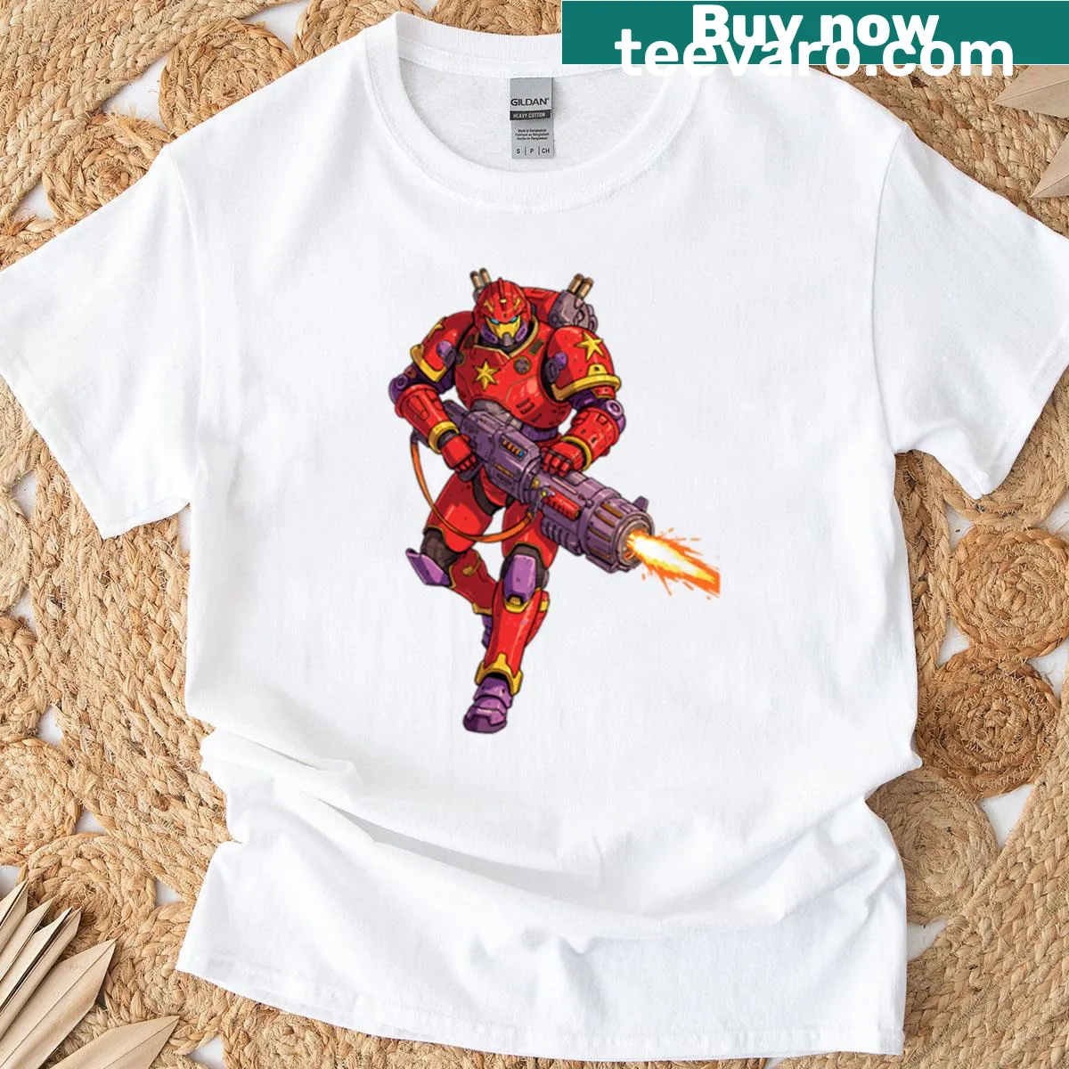T-shirt featuring a fierce warrior graphic in a bold style — on a men's t-shirt