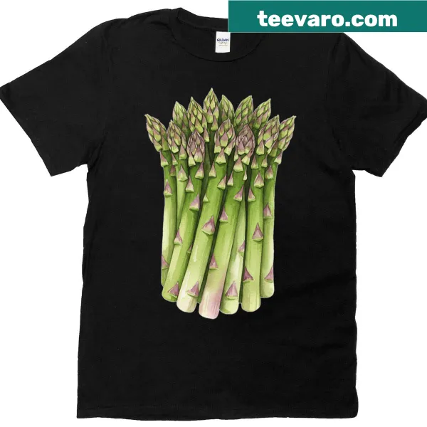 Illustration of a bundle of asparagus on a t-shirt