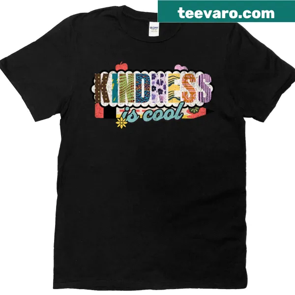 Kindness vibes graphic t-shirt for school girls with inspirational message