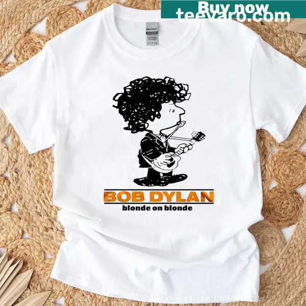 Bob Dylan T-shirt featuring stylized text honoring the artist