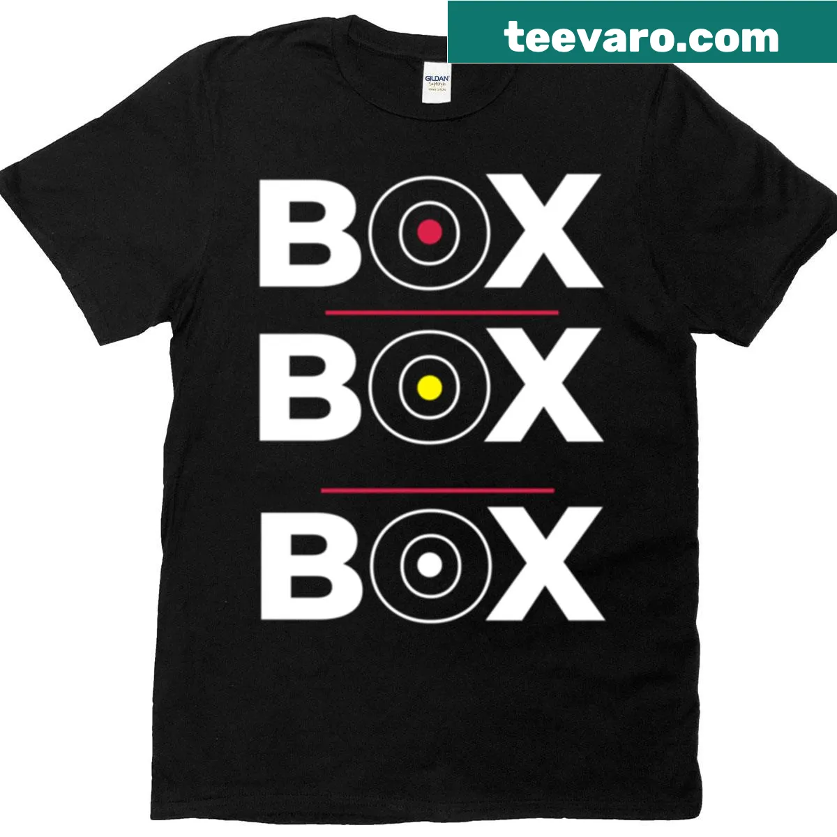 Minimalist t-shirt with artistic typography of the word 'Box' — on a men's t-shirt