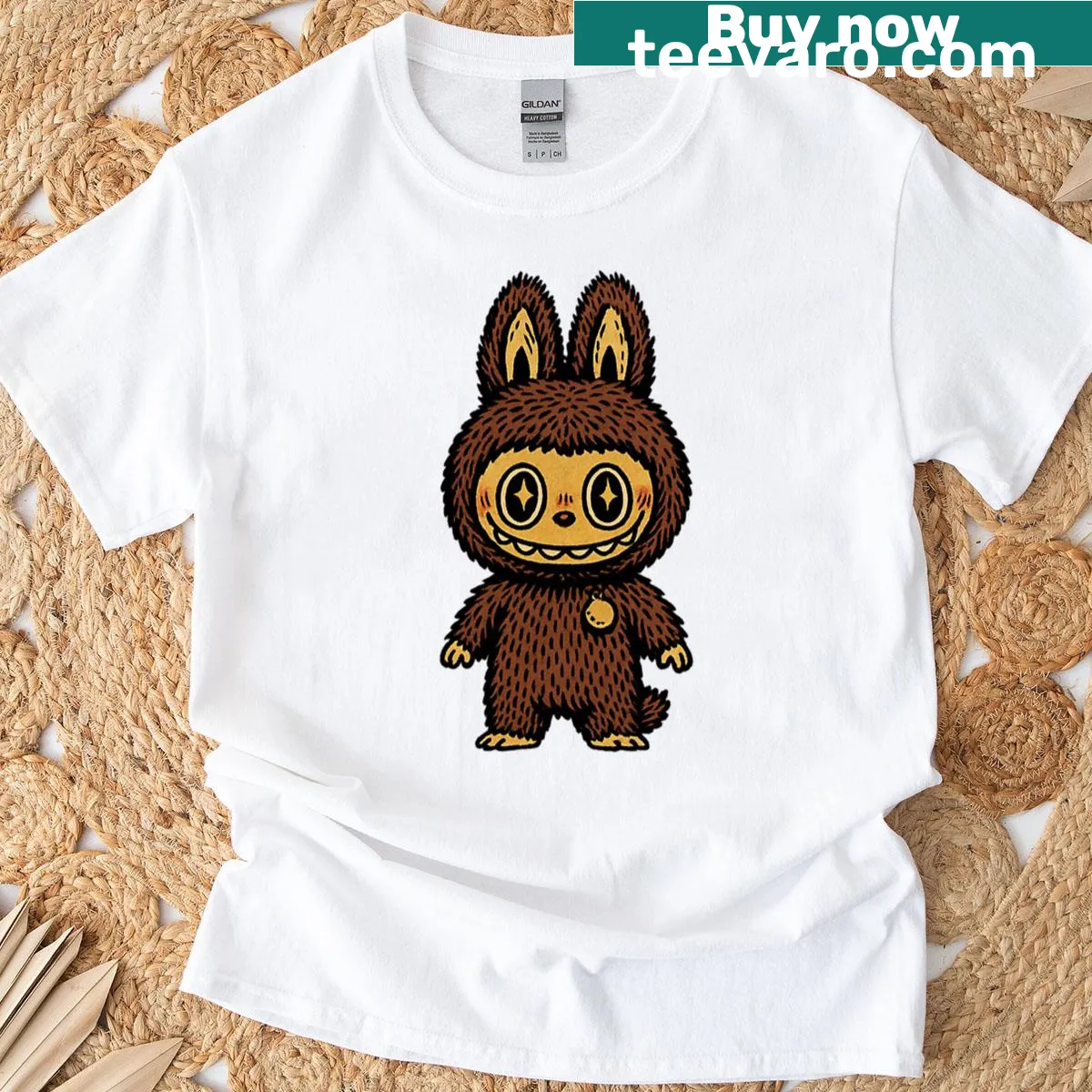 Cute illustration of a brown labrador graphic t-shirt. — on a men's t-shirt