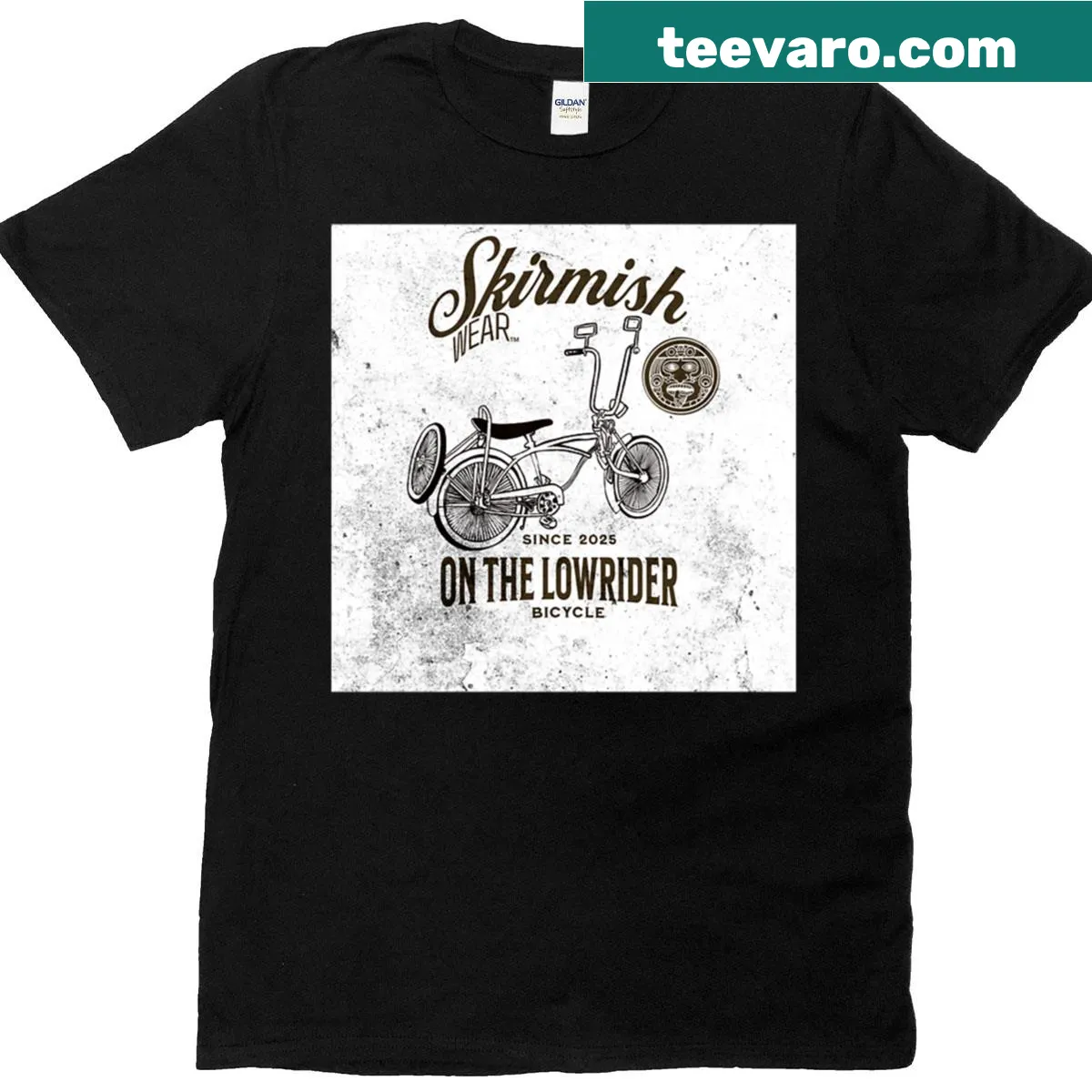 Chicano Latino heritage T-shirt with Orgullo and Quetzalcoatl symbols — on a men's t-shirt