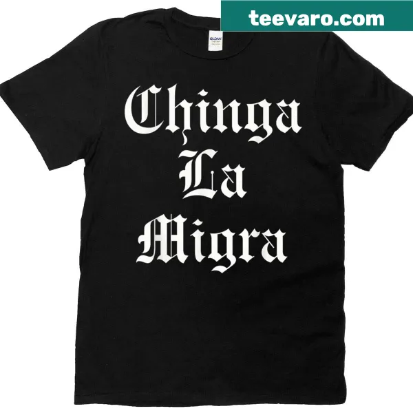 Gothic text T-shirt with immigration resistance message