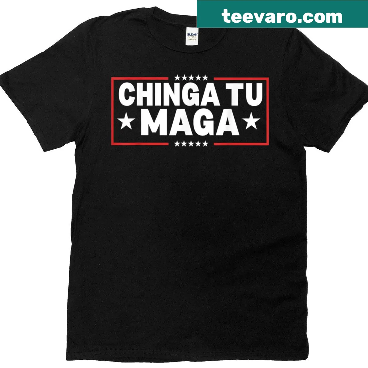Bold statement shirt with typography saying 'Chinga Tu Maga' — on a men's t-shirt