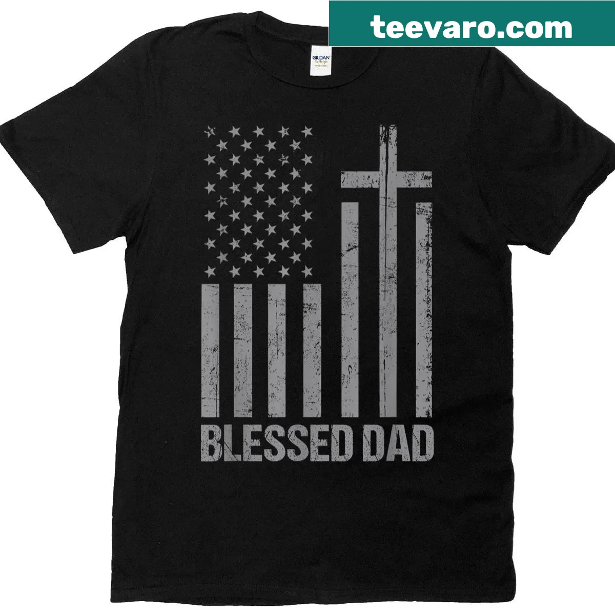 Christian-themed T-shirt for blessed dads — on a men's t-shirt