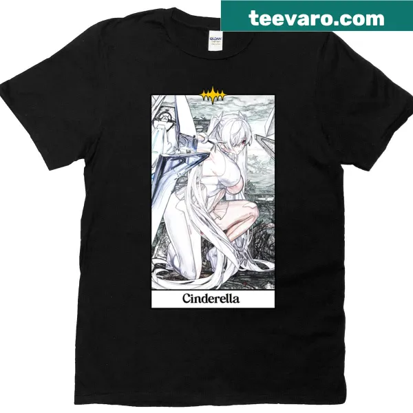 Cinderella illustration in tarot style on a T-shirt