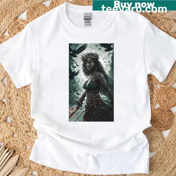 Illustration of a thorned crown symbolizing vengeance on a T-shirt.