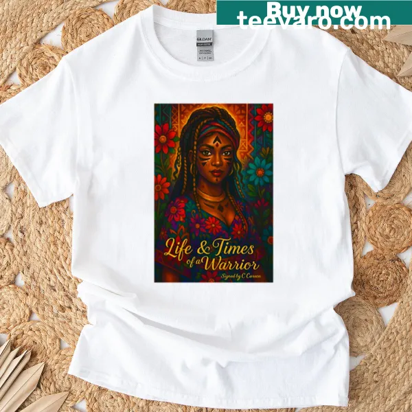 Inspirational typography t-shirt with the phrase Crowned In Courage