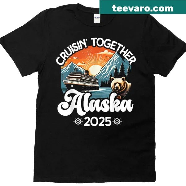 Illustration of an Alaska cruise with the text 'Cruisin Together Alaska 2025'