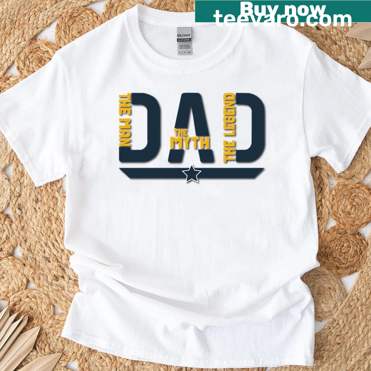 Sentimental Father's Day T-shirt celebrating dads as legends — on a men's t-shirt