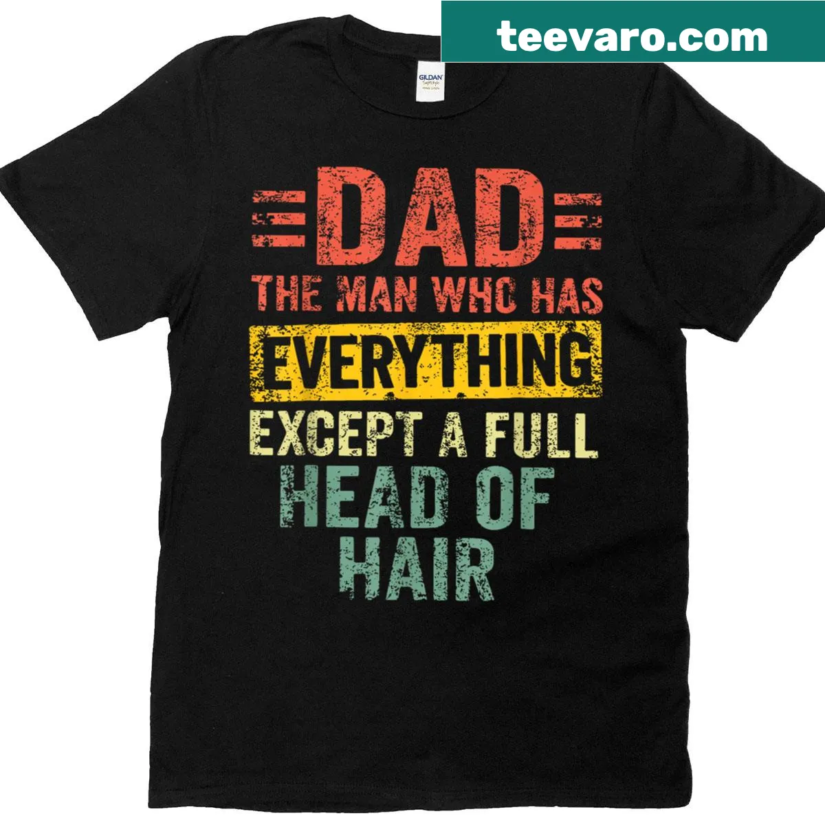 Funny T-shirt for dads about hair loss and fatherhood — on a men's t-shirt