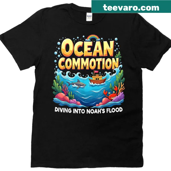 T-shirt featuring playful Noah's Ark design for kids